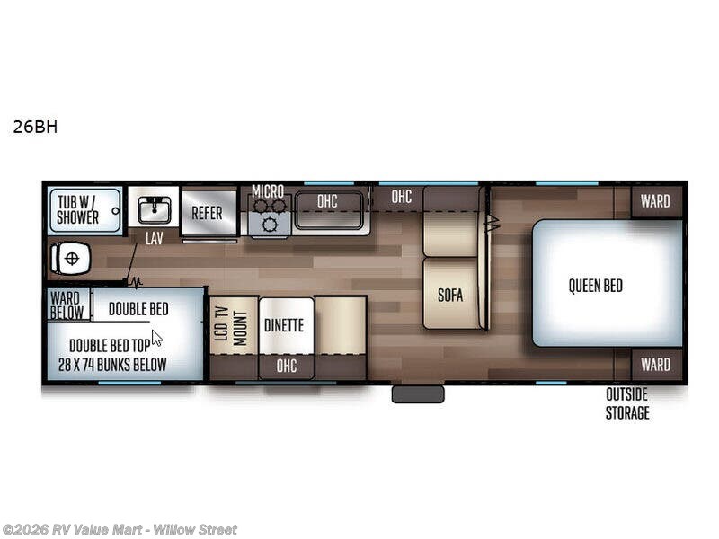 2021 Forest River Cherokee Grey Wolf 26BH - Used Travel Trailer For Sale by RV Value Mart - Willow Street in Willow Street, Pennsylvania