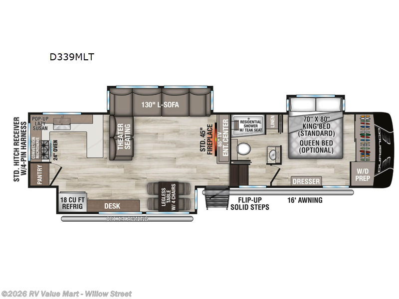 2026 K-Z Durango D339MLT - New Fifth Wheel For Sale by RV Value Mart - Willow Street in Willow Street, Pennsylvania features Slideout