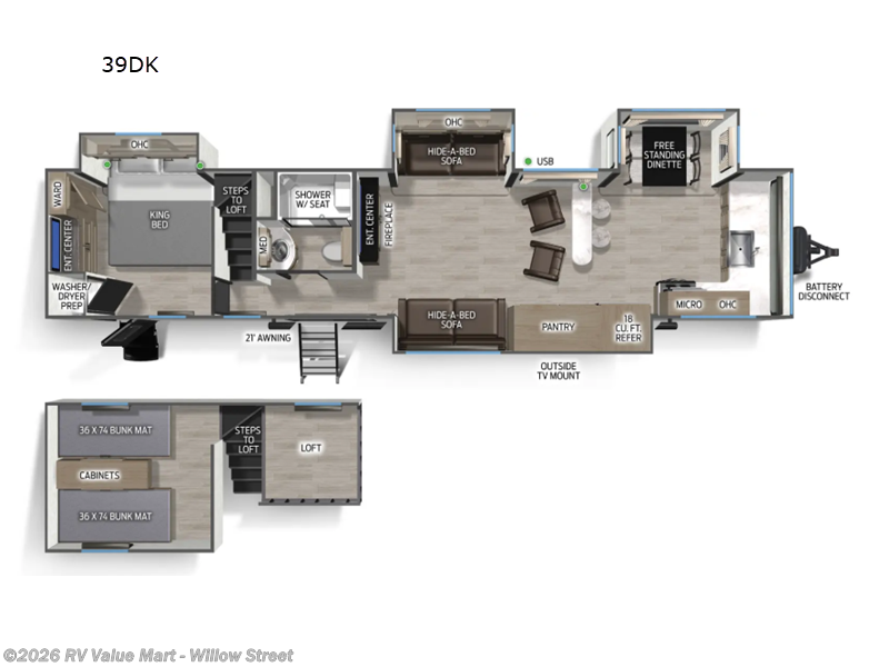 2026 Forest River Cherokee Timberwolf 39DK - New Destination Trailer For Sale by RV Value Mart - Willow Street in Willow Street, Pennsylvania features Slideout