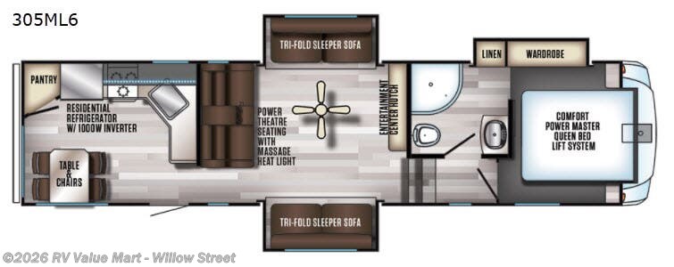 2019 Forest River Cherokee Arctic Wolf 305ML6 - Used Fifth Wheel For Sale by RV Value Mart - Willow Street in Willow Street, Pennsylvania features Slideout