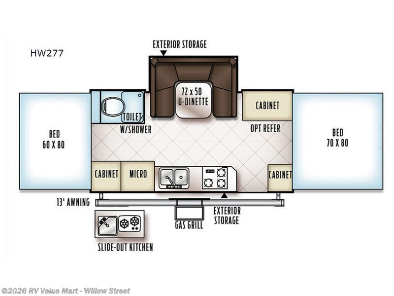 2018 Forest River Rockwood High Wall Series HW277 - Used Popup For Sale by RV Value Mart - Willow Street in Willow Street, Pennsylvania features Slideout