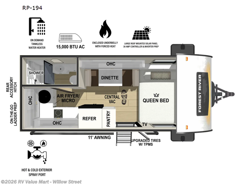 2026 Forest River R Pod RP-194 - New Travel Trailer For Sale by RV Value Mart - Willow Street in Willow Street, Pennsylvania