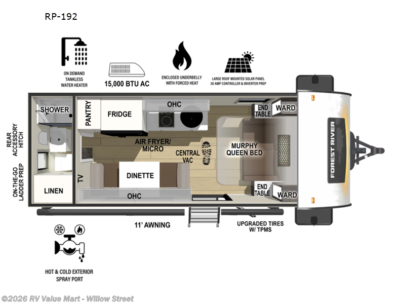 2026 Forest River R Pod RP-192 - New Travel Trailer For Sale by RV Value Mart - Willow Street in Willow Street, Pennsylvania