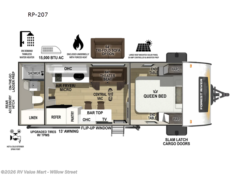 2026 Forest River R Pod RP-207 - New Travel Trailer For Sale by RV Value Mart - Willow Street in Willow Street, Pennsylvania