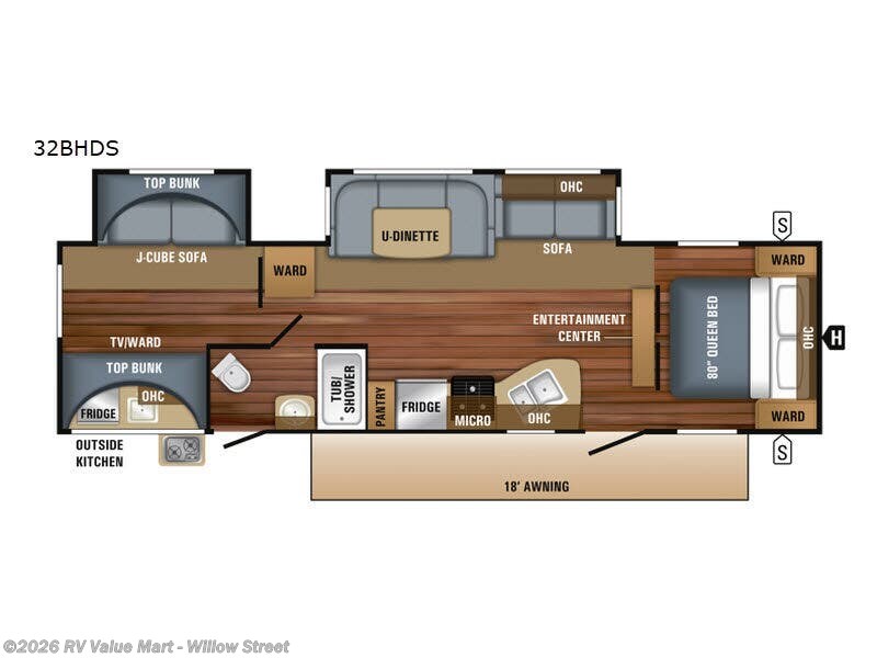 2018 Jayco Jay Flight 32BHDS - Used Travel Trailer For Sale by RV Value Mart - Willow Street in Willow Street, Pennsylvania features Slideout