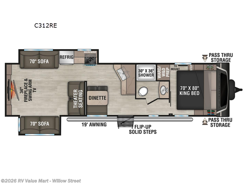 2027 K-Z Connect C312RE - New Travel Trailer For Sale by RV Value Mart - Willow Street in Willow Street, Pennsylvania features Slideout