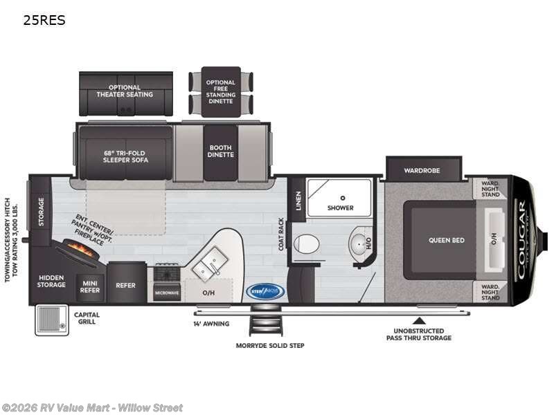 2021 Keystone Cougar Half-Ton 25RES - Used Fifth Wheel For Sale by RV Value Mart - Willow Street in Willow Street, Pennsylvania features Slideout