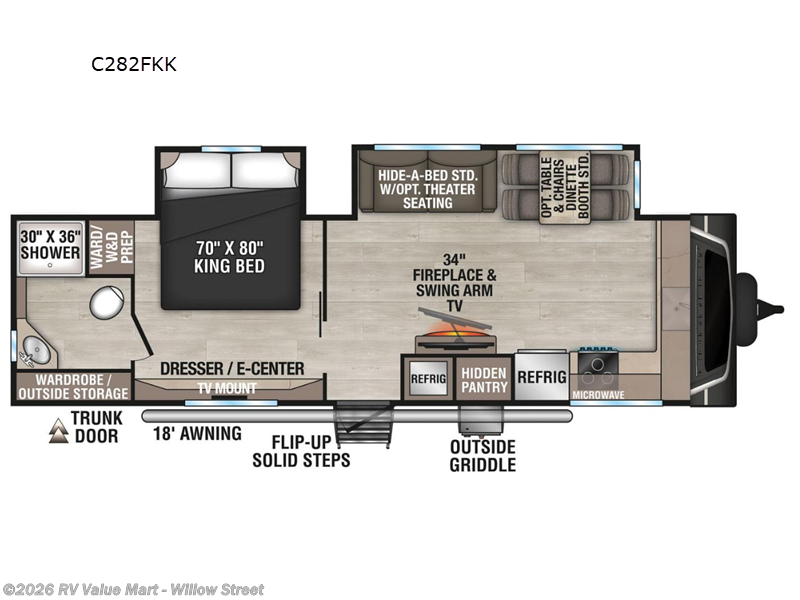 2027 K-Z Connect C282FKK - New Travel Trailer For Sale by RV Value Mart - Willow Street in Willow Street, Pennsylvania features Slideout