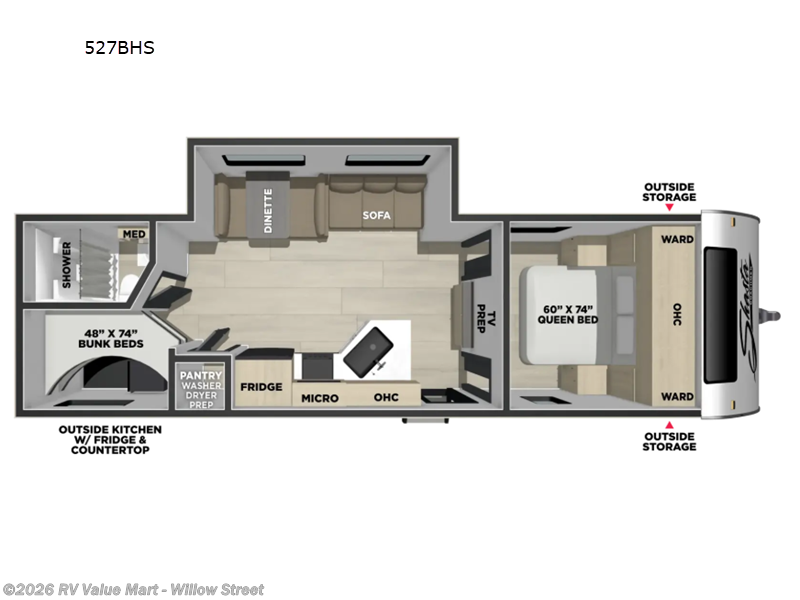 2027 Shasta I-5 Edition 527BHS - New Travel Trailer For Sale by RV Value Mart - Willow Street in Willow Street, Pennsylvania features Slideout