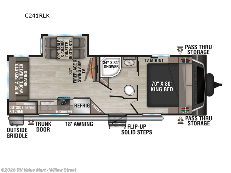 2027 K-Z Connect C241RLK - New Travel Trailer For Sale by RV Value Mart - Willow Street in Willow Street, Pennsylvania features Slideout