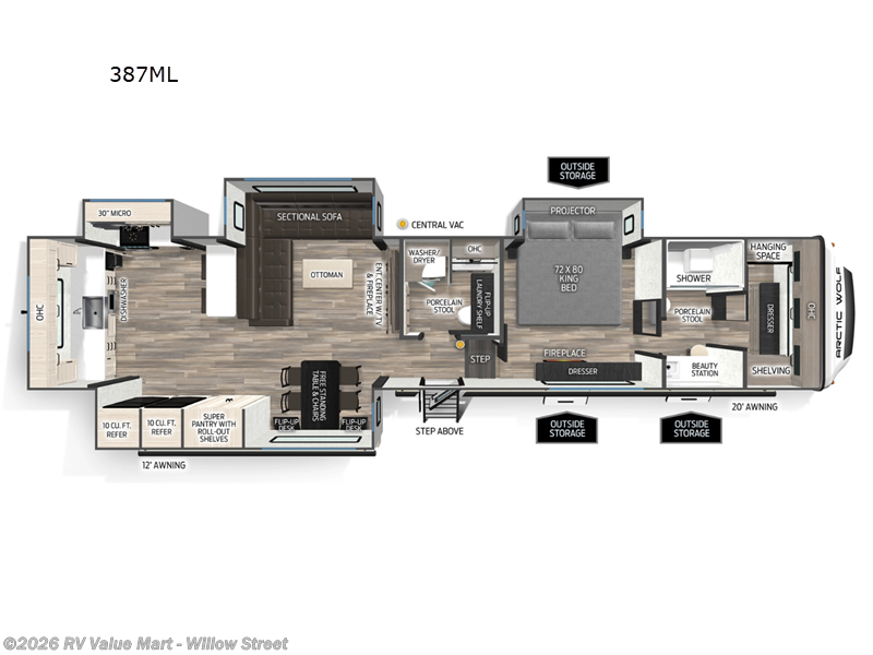 2027 Forest River Cherokee Arctic Wolf 387ML - New Fifth Wheel For Sale by RV Value Mart - Willow Street in Willow Street, Pennsylvania features Slideout