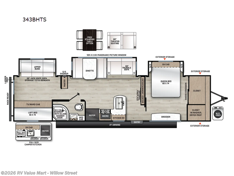 2026 Coachmen Catalina 343BHTS - New Travel Trailer For Sale by RV Value Mart - Willow Street in Willow Street, Pennsylvania features Slideout