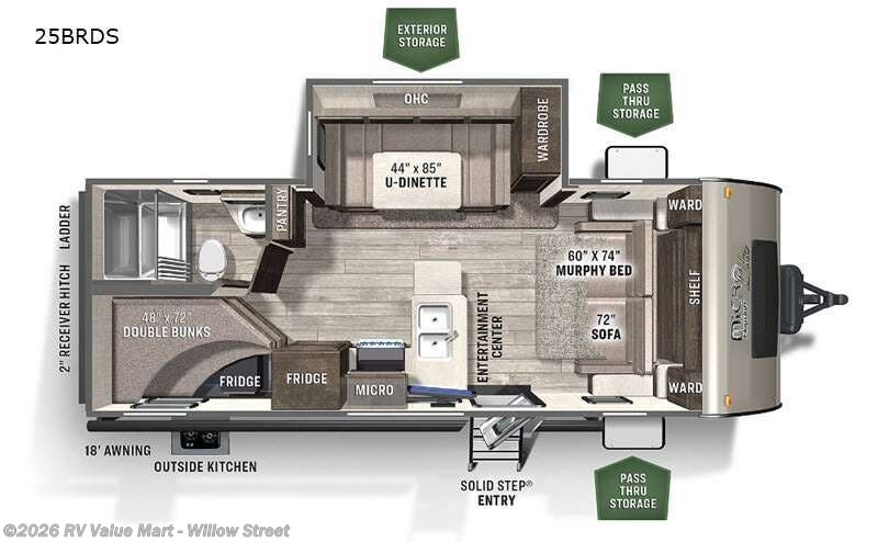 2021 Forest River Flagstaff Micro Lite 25BRDS - Used Travel Trailer For Sale by RV Value Mart - Willow Street in Willow Street, Pennsylvania features Slideout
