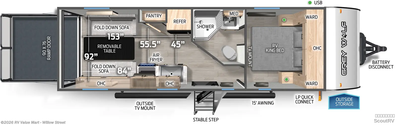 2026 Forest River Cherokee Grey Wolf Black Label 22RRBL - New Travel Trailer For Sale by RV Value Mart - Willow Street in Willow Street, Pennsylvania
