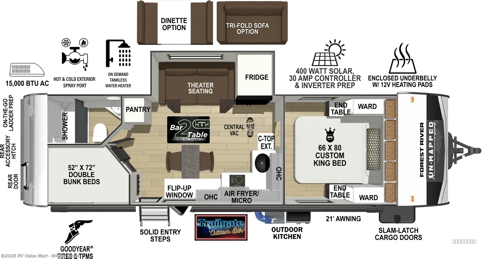 2027 Forest River Un-Mapped 26BH - New Travel Trailer For Sale by RV Value Mart - Willow Street in Willow Street, Pennsylvania