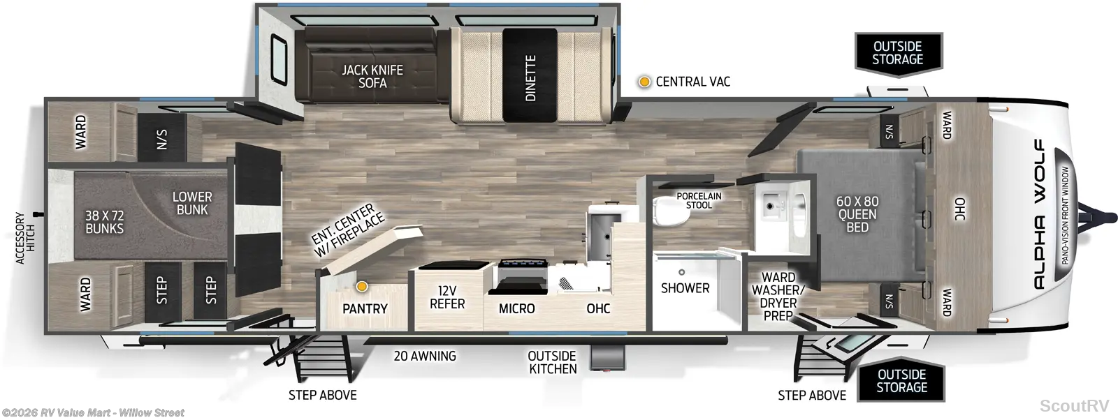 2026 Forest River Cherokee Alpha Wolf 29DCB - New Travel Trailer For Sale by RV Value Mart - Willow Street in Willow Street, Pennsylvania