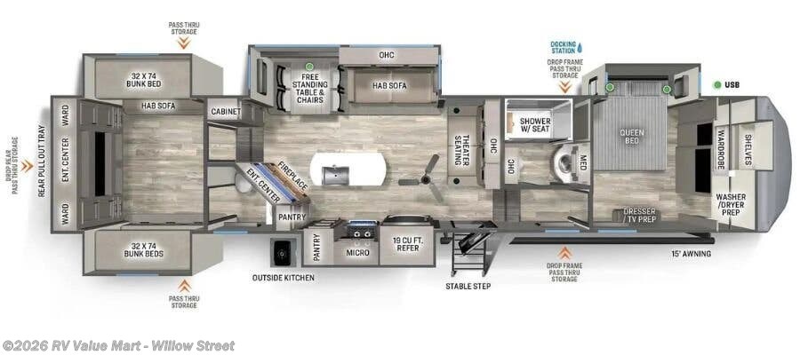 2024 Forest River Sandpiper Luxury 388BHRD - Used Fifth Wheel For Sale by RV Value Mart - Willow Street in Willow Street, Pennsylvania