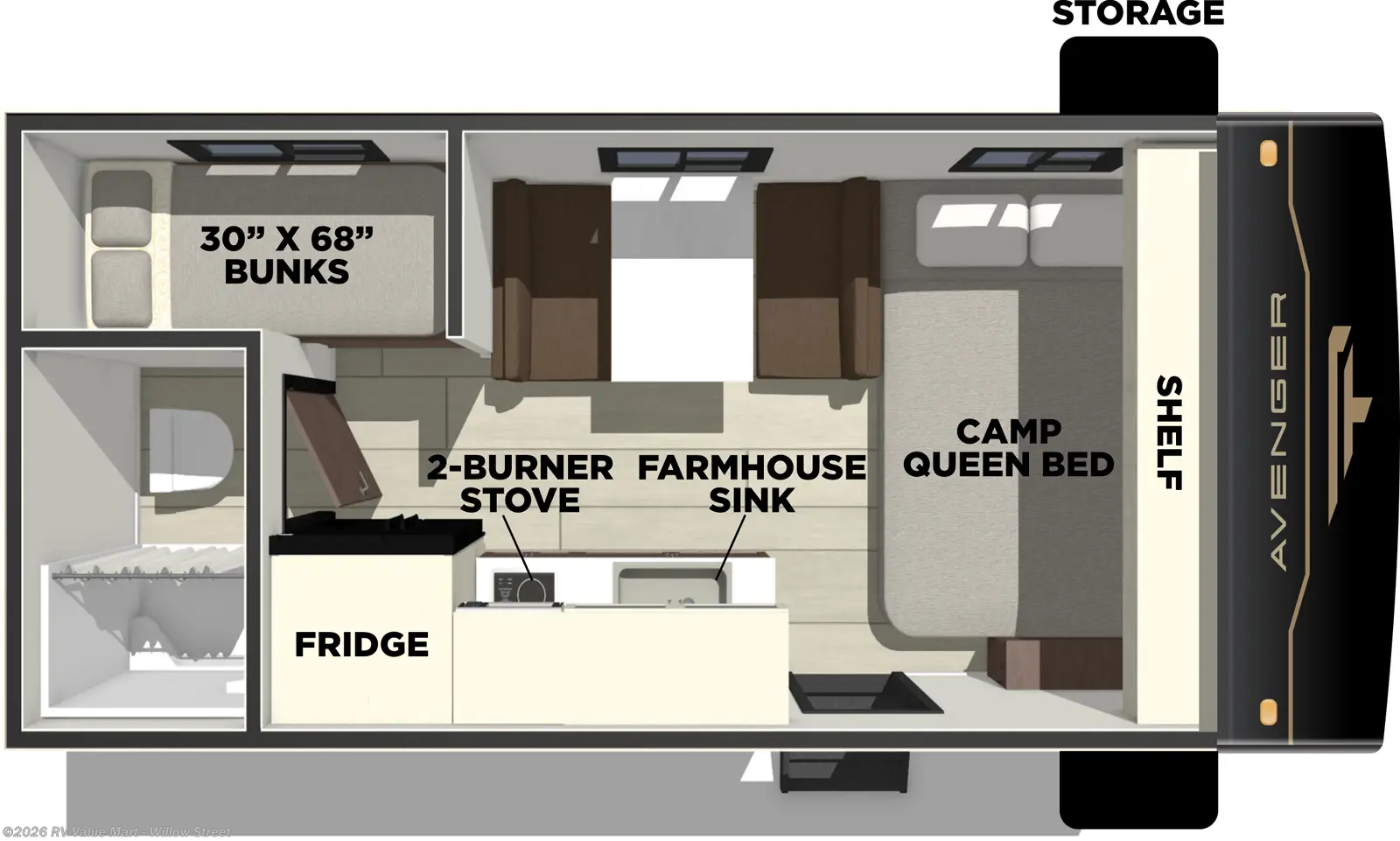 2026 Shasta Compact 16BH - New Travel Trailer For Sale by RV Value Mart - Willow Street in Willow Street, Pennsylvania
