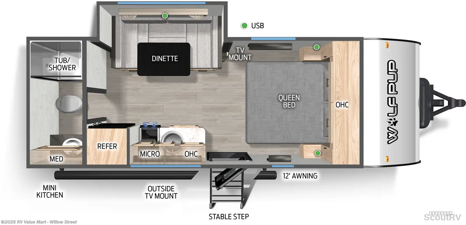 2025 Forest River Cherokee Wolf Pup 16KHW - New Travel Trailer For Sale by RV Value Mart - Willow Street in Willow Street, Pennsylvania