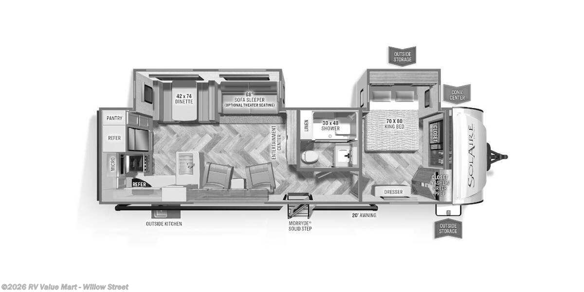 2022 Palomino Solaire Ultra Lite 304RKDS - Used Travel Trailer For Sale by RV Value Mart - Willow Street in Willow Street, Pennsylvania