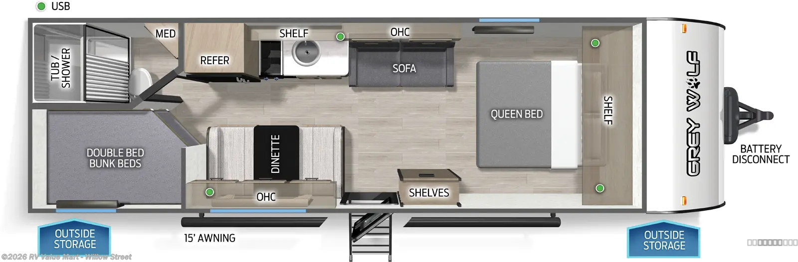 2026 Forest River Cherokee Grey Wolf 26LP - New Travel Trailer For Sale by RV Value Mart - Willow Street in Willow Street, Pennsylvania