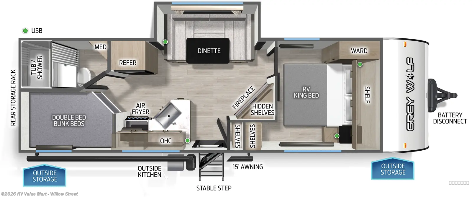 2026 Forest River Cherokee Grey Wolf 23MS - New Travel Trailer For Sale by RV Value Mart - Willow Street in Willow Street, Pennsylvania