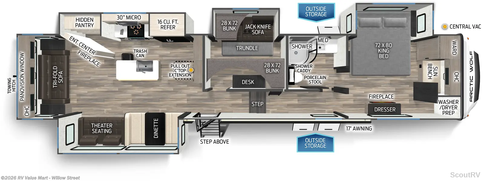 2026 Forest River Cherokee Arctic Wolf 3650SUITE - New Fifth Wheel For Sale by RV Value Mart - Willow Street in Willow Street, Pennsylvania