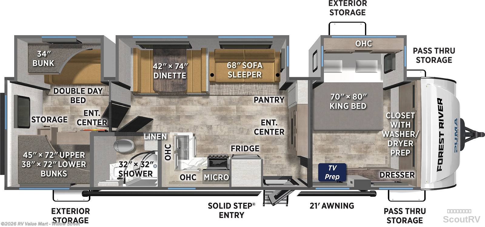 2027 Forest River Tracks 3200TSBH - New Travel Trailer For Sale by RV Value Mart - Willow Street in Willow Street, Pennsylvania