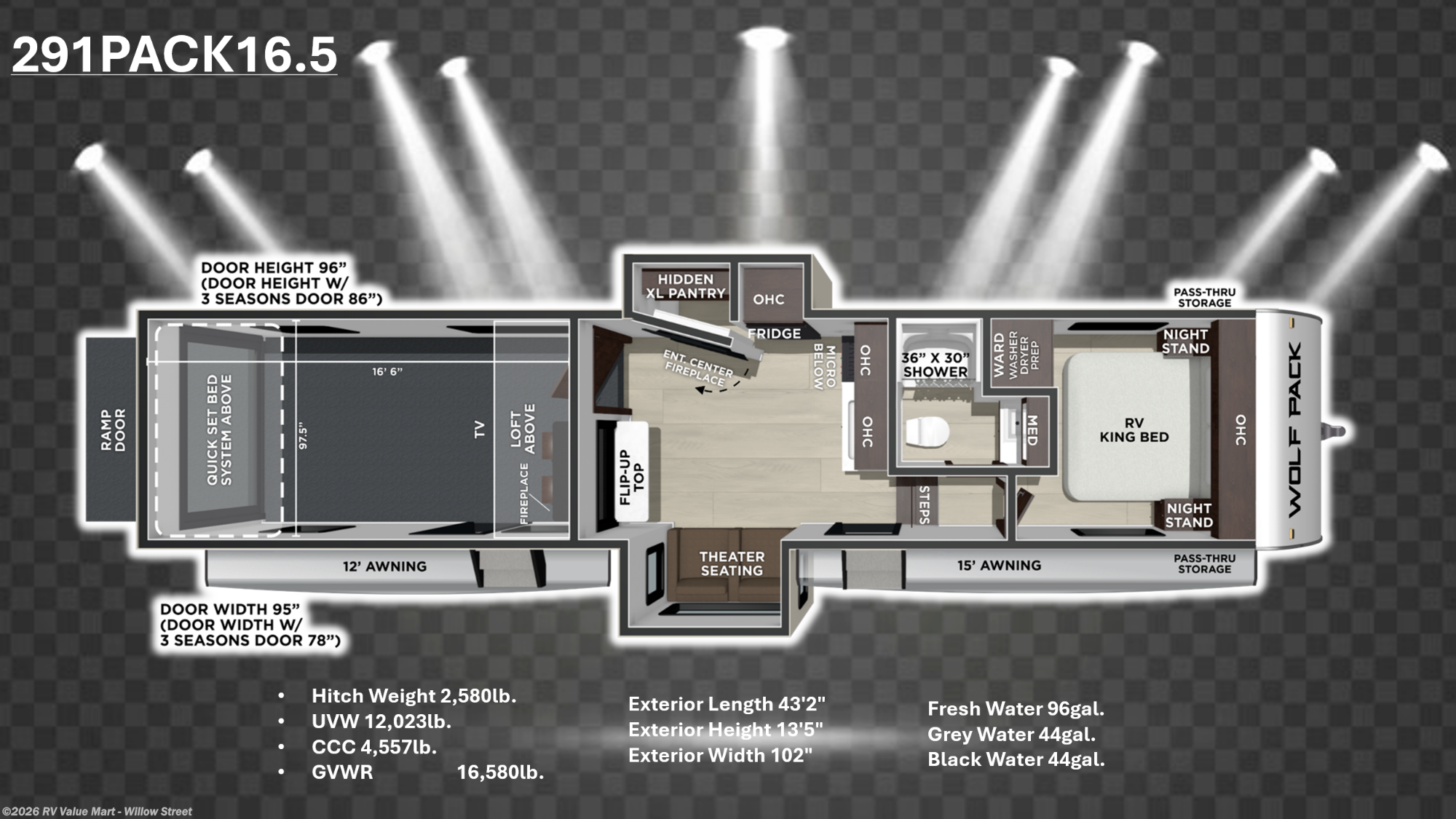2027 Forest River Cherokee Wolf Pack 291PACK16.5 - New Fifth Wheel For Sale by RV Value Mart - Willow Street in Willow Street, Pennsylvania