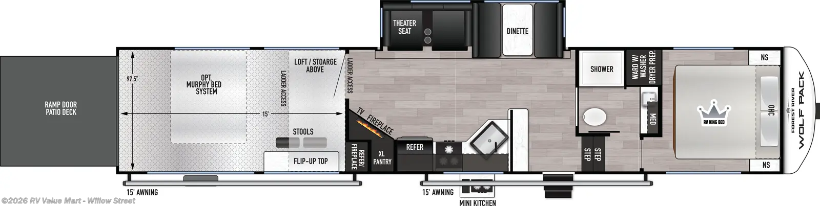 2027 Forest River Cherokee Wolf Pack 350PACK15 - New Fifth Wheel For Sale by RV Value Mart - Willow Street in Willow Street, Pennsylvania