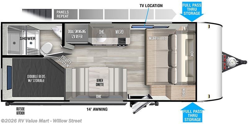 2022 Forest River Wildwood FSX 179DBK - Used Travel Trailer For Sale by RV Value Mart - Willow Street in Willow Street, Pennsylvania