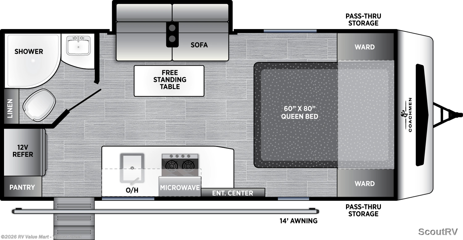 2019 Coachmen Freedom Express Ultra-Lite 192RBS - Used Travel Trailer For Sale by RV Value Mart - Willow Street in Willow Street, Pennsylvania