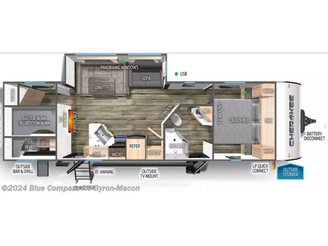 2024 Forest River Cherokee Travel 294GEBG - New Travel Trailer For Sale by Blue Compass RV Macon in Byron, Georgia