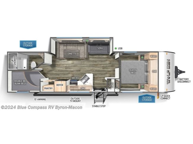 2024 Forest River Cherokee Wolf Den 262DBH - New Travel Trailer For Sale by Blue Compass RV Macon in Byron, Georgia