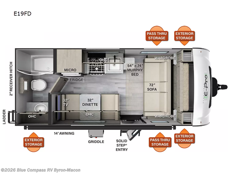 2023 Forest River Flagstaff E-Pro E19FD - Used Travel Trailer For Sale by Blue Compass RV Byron-Macon in Byron, Georgia