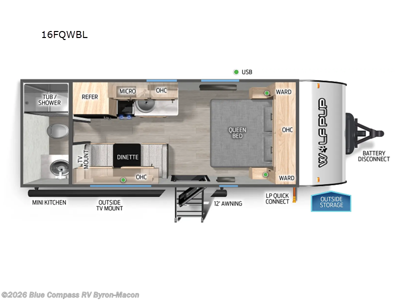 2026 Forest River Cherokee Wolf Pup Black Label 16FQWBL - New Travel Trailer For Sale by Blue Compass RV Byron-Macon in Byron, Georgia