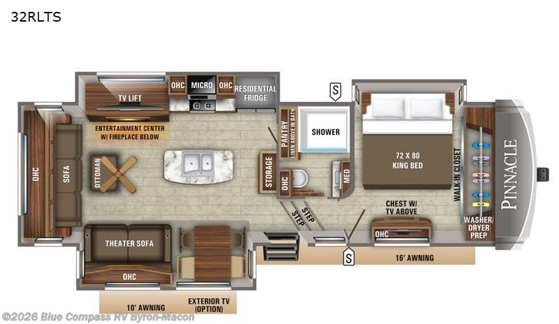 2020 Jayco Pinnacle 32RLTS - Used Fifth Wheel For Sale by Blue Compass RV Byron-Macon in Byron, Georgia features Slideout