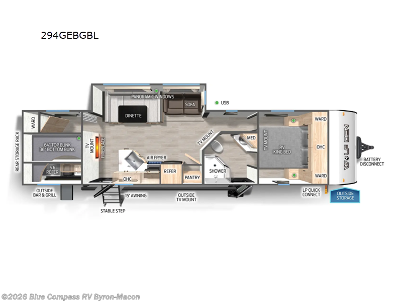 2026 Forest River Cherokee Black Label 294GEBGBL - New Travel Trailer For Sale by Blue Compass RV Byron-Macon in Byron, Georgia features Slideout