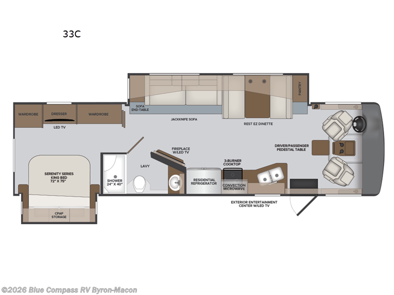 2026 Holiday Rambler Vacationer 33C - New Class A For Sale by Blue Compass RV Byron-Macon in Byron, Georgia features Slideout