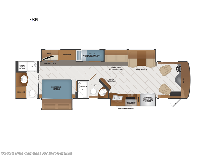 2026 Fleetwood Discovery 38N - New Class A For Sale by Blue Compass RV Byron-Macon in Byron, Georgia features Slideout