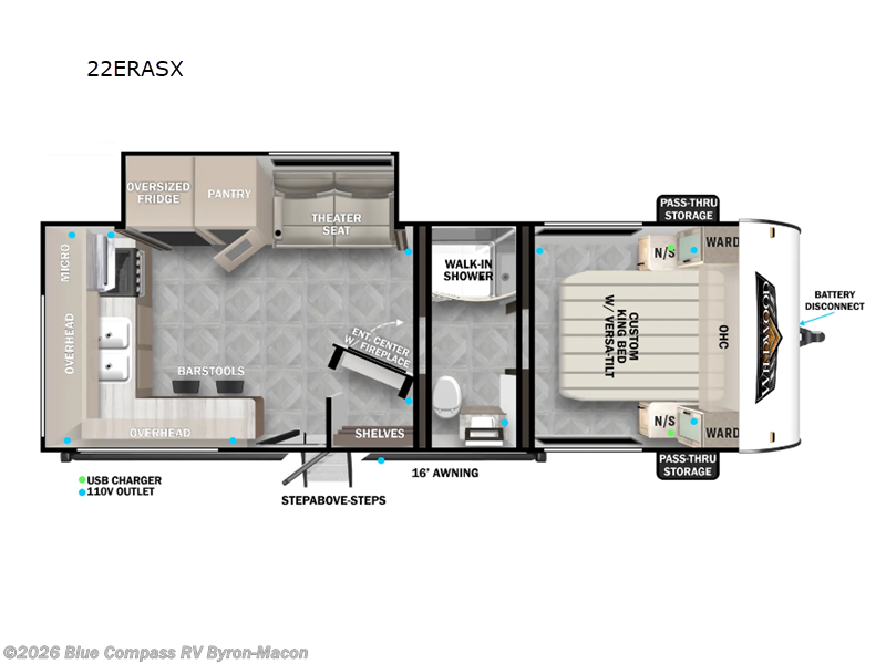 2024 Forest River Wildwood 22ERASX - Used Travel Trailer For Sale by Blue Compass RV Byron-Macon in Byron, Georgia features Slideout