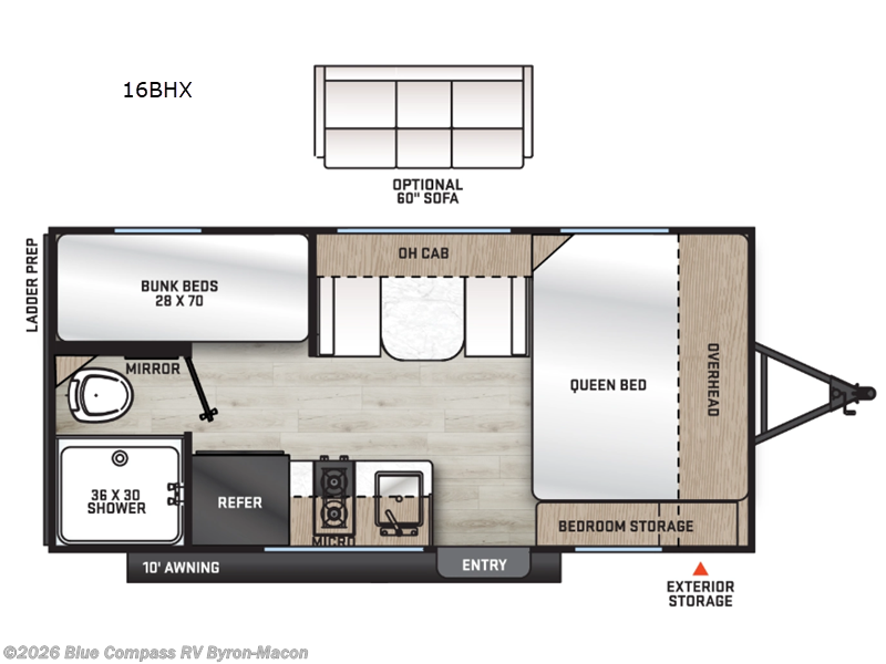 2026 Forest River Aurora Light 16BHX - New Travel Trailer For Sale by Blue Compass RV Byron-Macon in Byron, Georgia