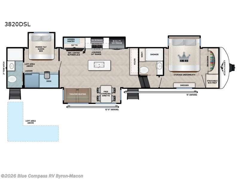 2027 East to West Blackthorn 3820DSL - New Fifth Wheel For Sale by Blue Compass RV Byron-Macon in Byron, Georgia features Slideout