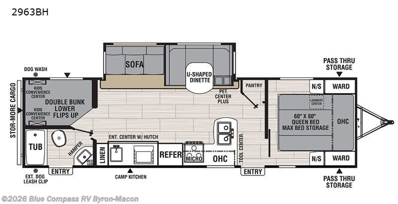 2020 Coachmen Northern Spirit Ultra Lite 2963BH - Used Travel Trailer For Sale by Blue Compass RV Byron-Macon in Byron, Georgia features Slideout