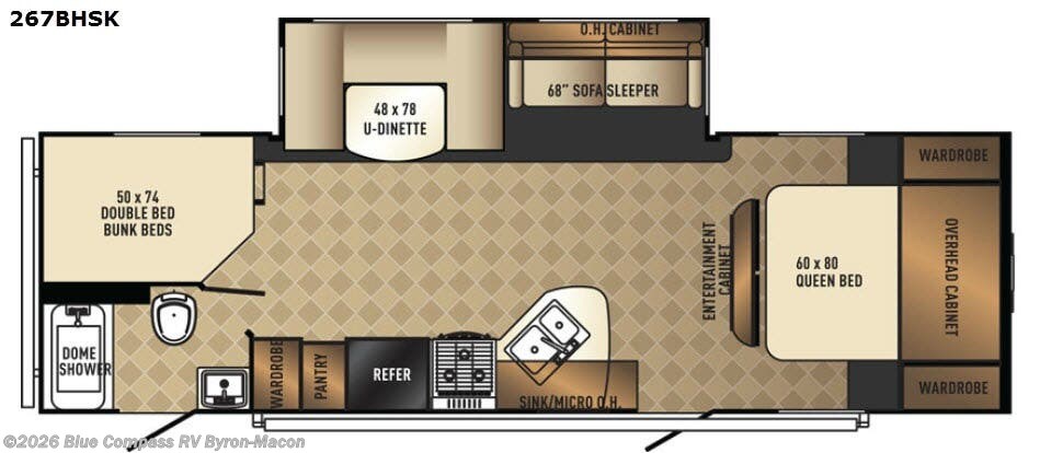 2018 Palomino Solaire Ultra Lite 267BHSK - Used Travel Trailer For Sale by Blue Compass RV Byron-Macon in Byron, Georgia features Slideout