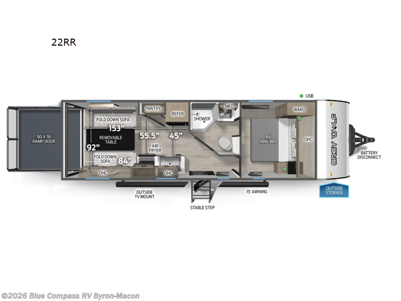 2027 Forest River Cherokee Grey Wolf 22RR - New Toy Hauler For Sale by Blue Compass RV Byron-Macon in Byron, Georgia