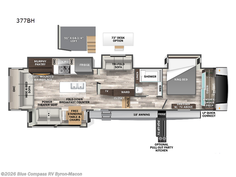 2023 Forest River Cedar Creek 377BH - Used Fifth Wheel For Sale by Blue Compass RV Byron-Macon in Byron, Georgia features Slideout