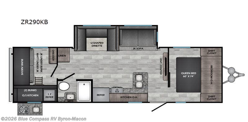 2020 CrossRoads Zinger 290KB - Used Travel Trailer For Sale by Blue Compass RV Byron-Macon in Byron, Georgia features Slideout