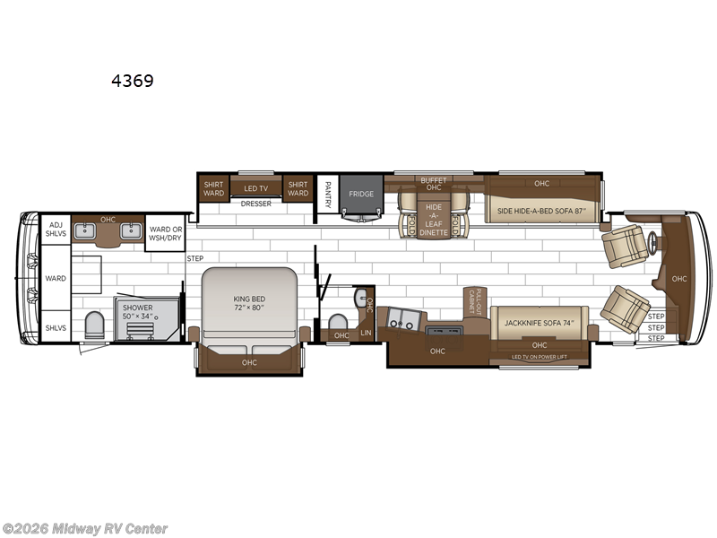 2025 Newmar Dutch Star 4369 - New Class A For Sale by Midway RV Center in Grand Rapids, Michigan features Slideout