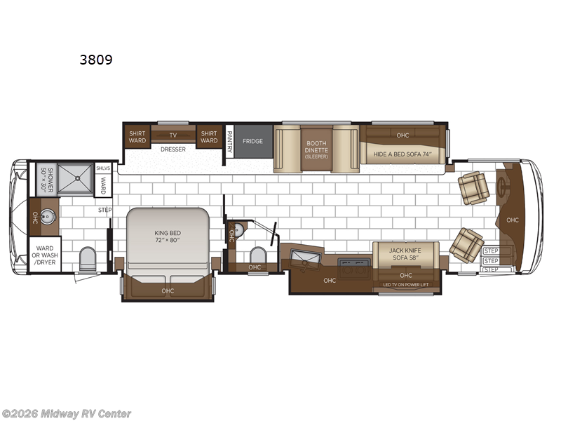 2026 Newmar Ventana 3809 - New Class A For Sale by Midway RV Center in Grand Rapids, Michigan features Slideout